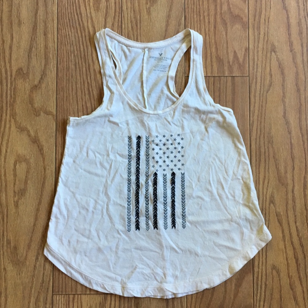 American Eagle American Flag Racer Back Tank